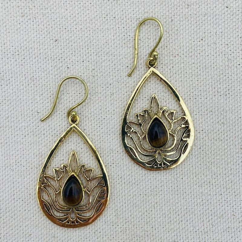 Crystal Lotus Earrings - East Meets West USA