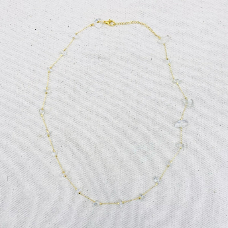 Gold Crystal Chip Necklace - East Meets West USA