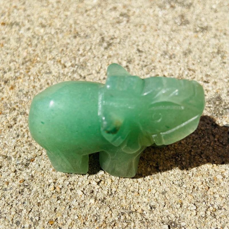 Green Aventurine Elephant Carving - East Meets West USA