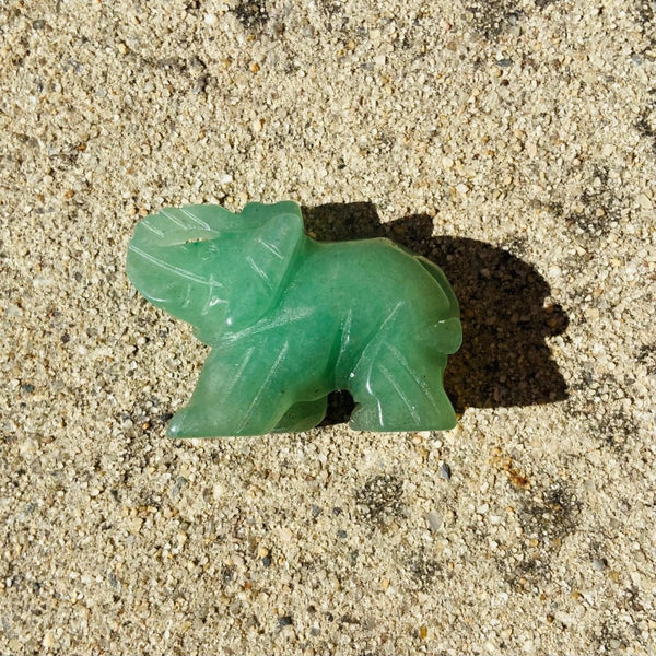 Green Aventurine Elephant Carving - East Meets West USA