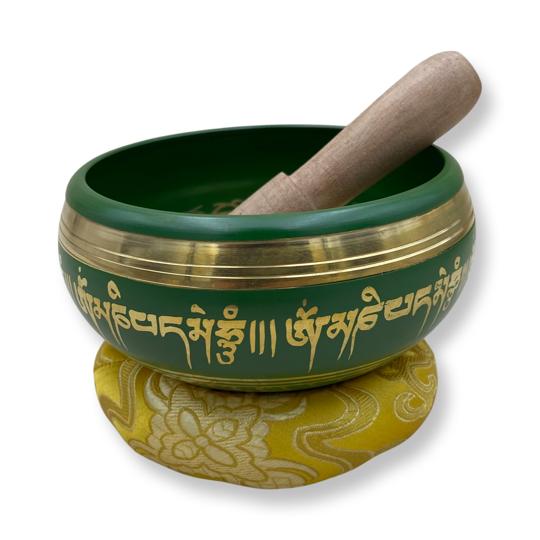 Green Brass Tibetan Singing Bowl