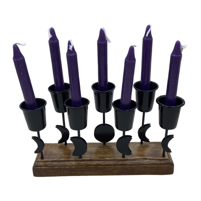 Iron Moon Phase Spell Candle Holder