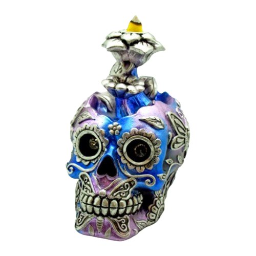 Metallic Skull Backflow Incense Burner - East Meets West USA