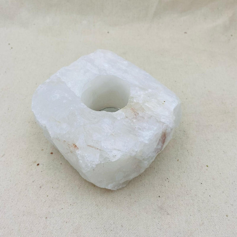 Milky Quartz Tealight Candle Holder