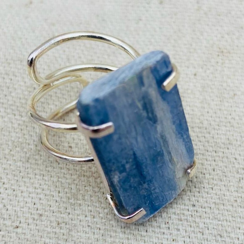 Natural Cut Blue Kyanite Ring - East Meets West USA