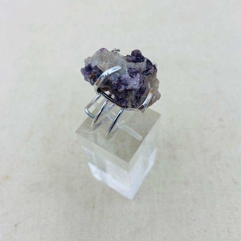 Natural Cut Lepidolite Ring - East Meets West USA