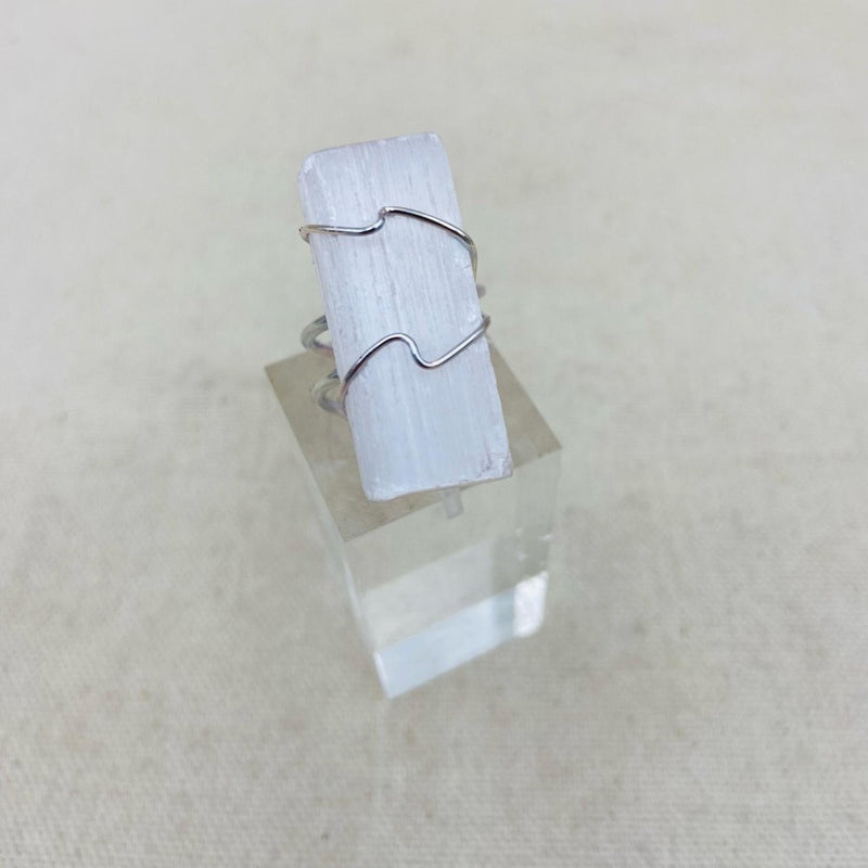 Natural Cut Selenite Ring - East Meets West USA