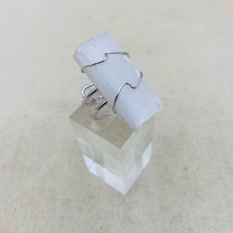 Natural Cut Selenite Ring - East Meets West USA