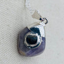 Natural Tumbled Crystal Necklace w/ Agate Inlay - East Meets West USA