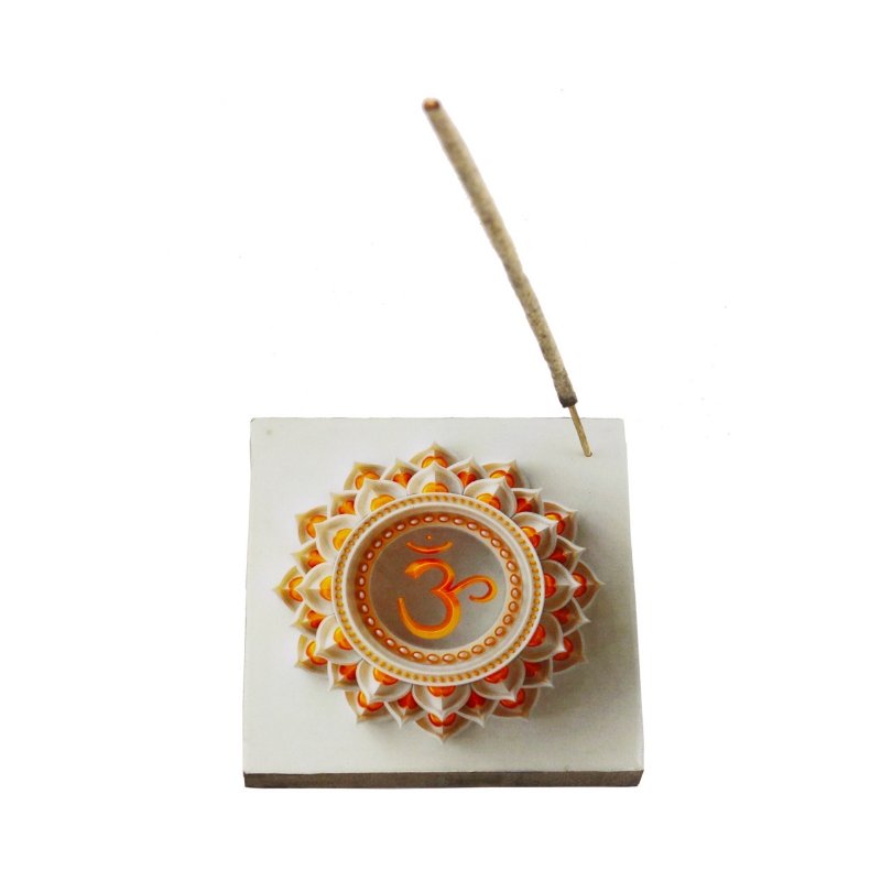 OM Wooden Incense Holder