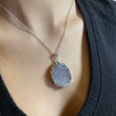 Open Face Agate Druzy Necklace