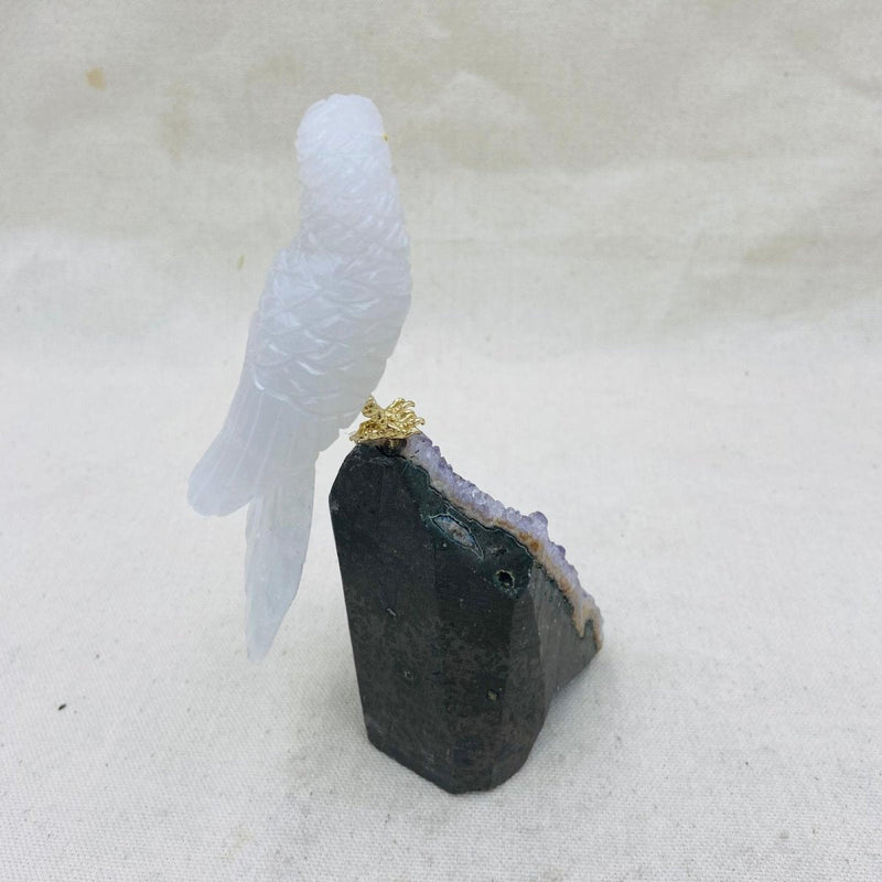 Parrot on Amethyst Figurine - East Meets West USA