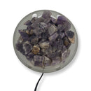 Pentacle Frosted Glass Lamp w/ Amethyst