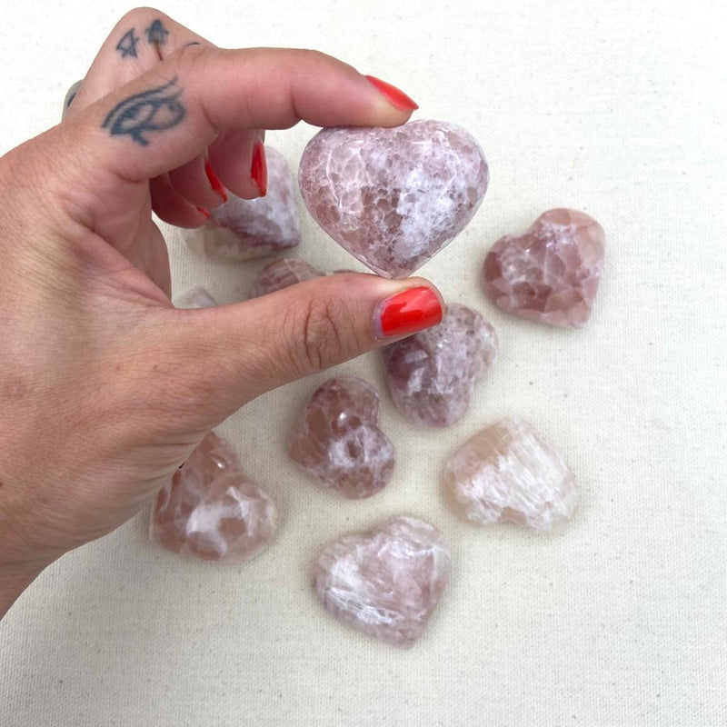 Pink Calcite Hearts