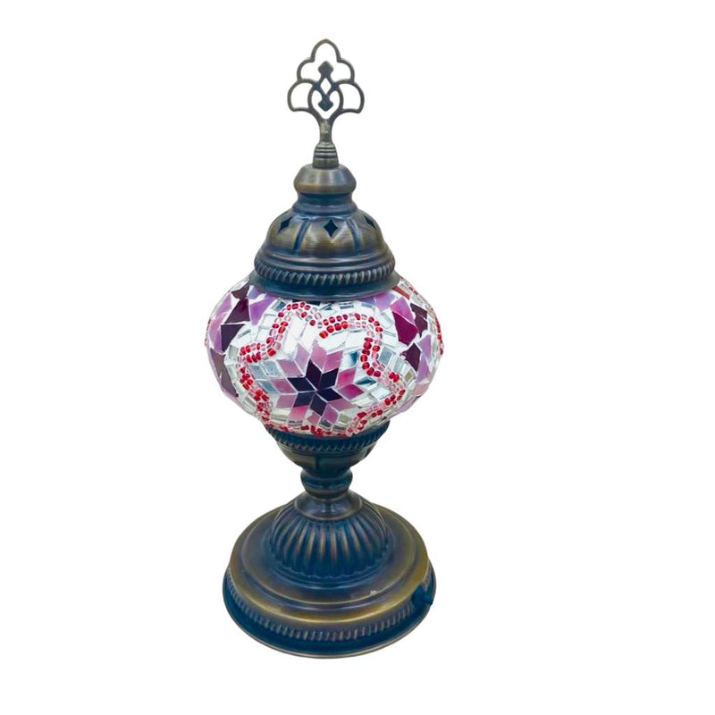 Pink Mosaic Table Top Turkish Lamp - East Meets West USA