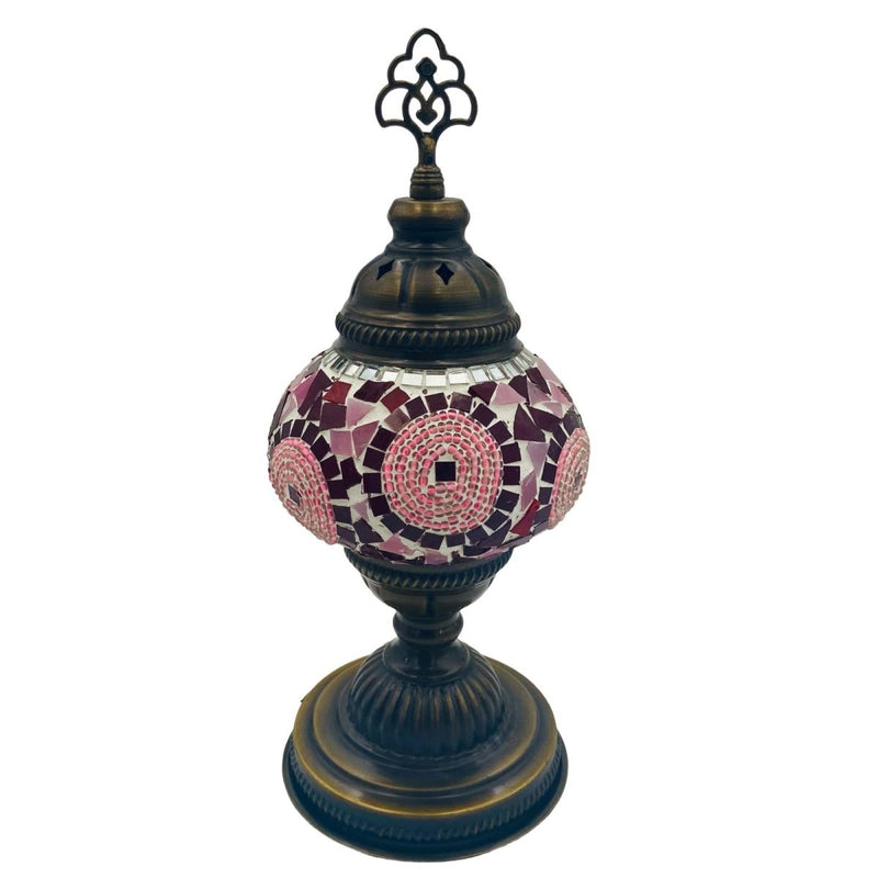 Pink Mosaic Table Top Turkish Lamp - East Meets West USA