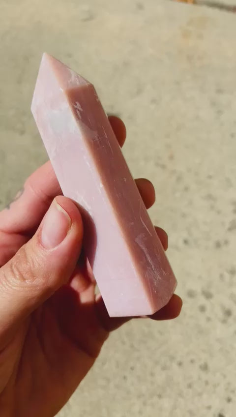 Pink Calcite Crystal Point for Healing & Balance