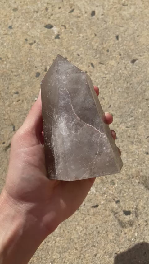 476g Smoky Quartz Crystal Point for Protection