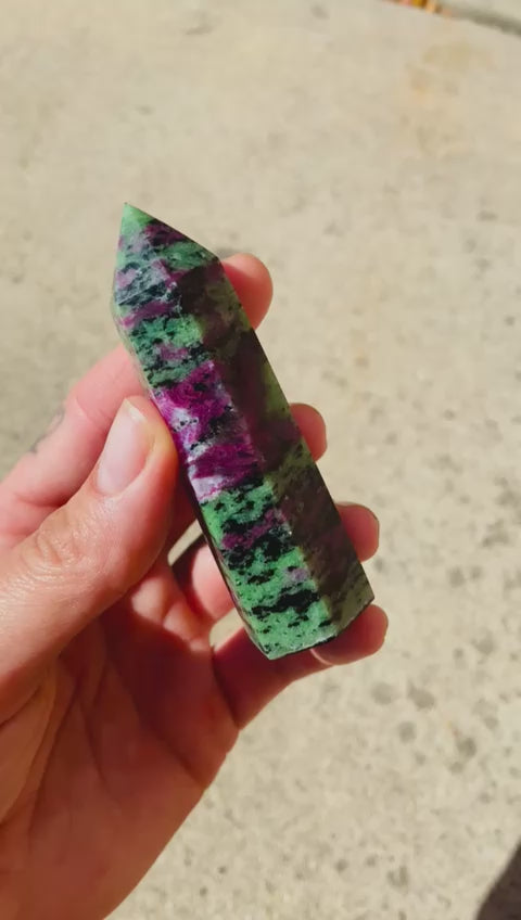 Ruby Fuchsite Crystal Point for Releasing Past Traumas