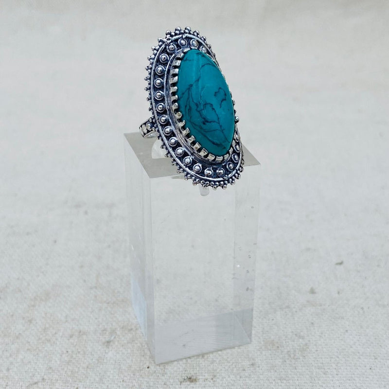 Blue Howlite Mystic Queen Crystal Ring