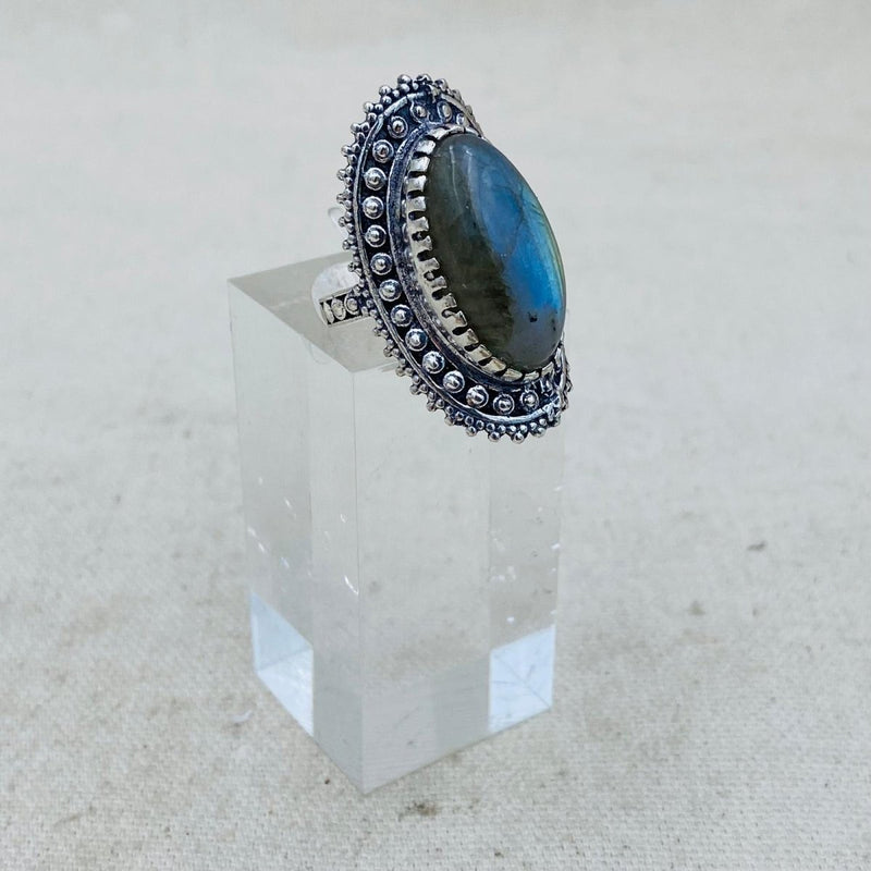 Labradorite Mystic Queen Crystal Ring