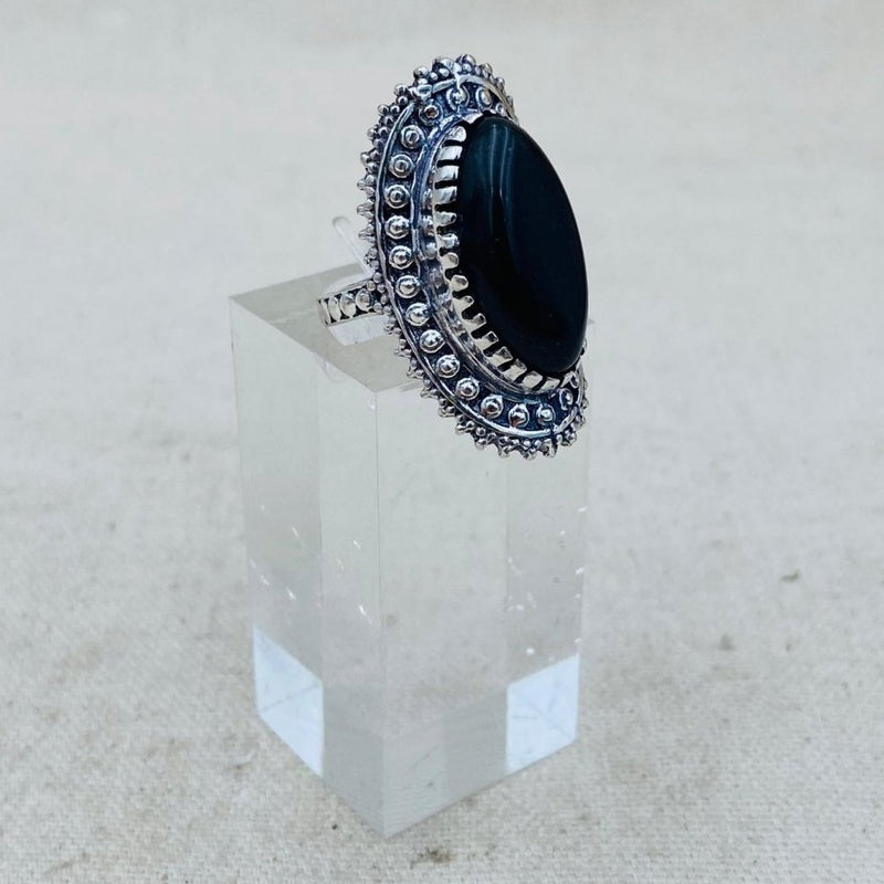 Obsidian Mystic Queen Crystal Ring