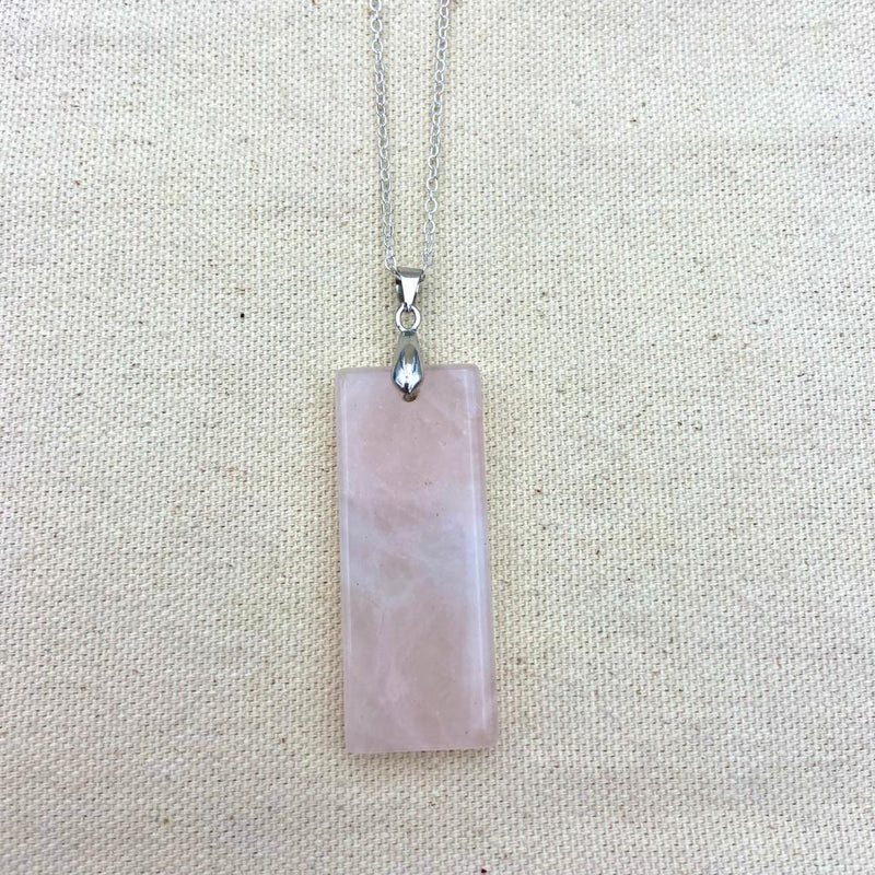 Queen Cut Rose Quartz Necklace