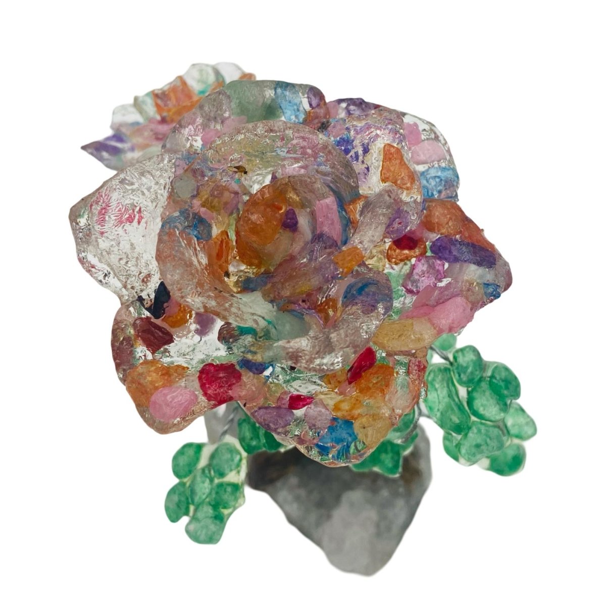 Resin Rose Bouquet w/ Crystal Base