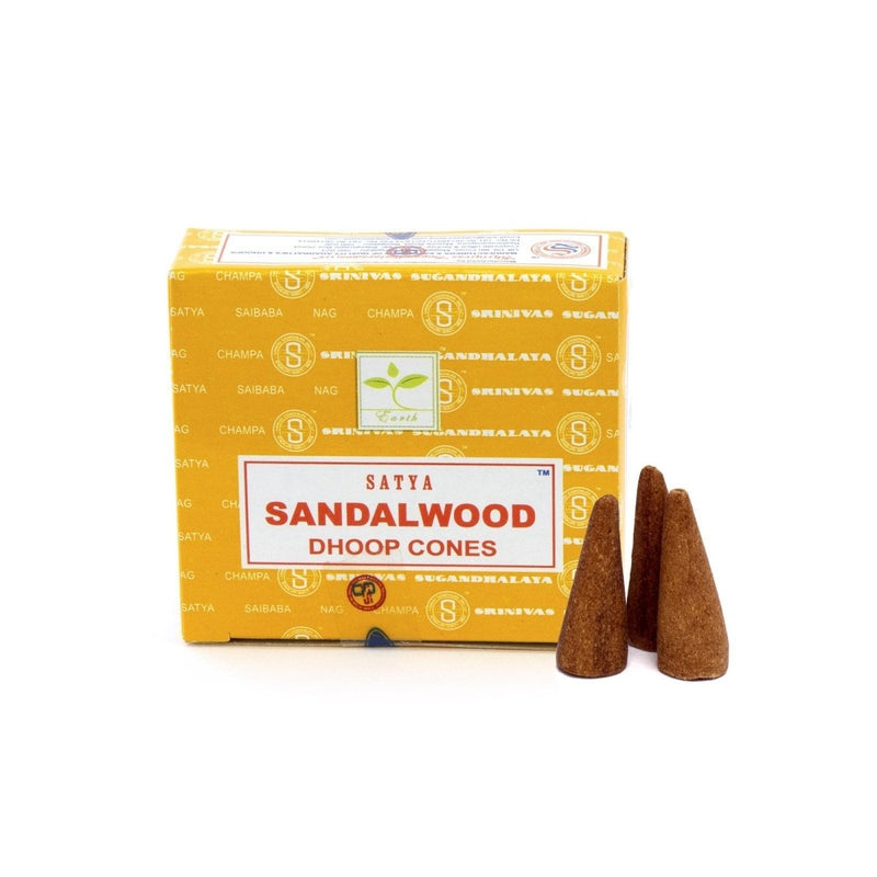 Satya Sandalwood Dhoop Incense Cones - East Meets West USA