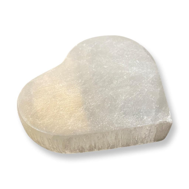 Selenite Heart Charging Plate