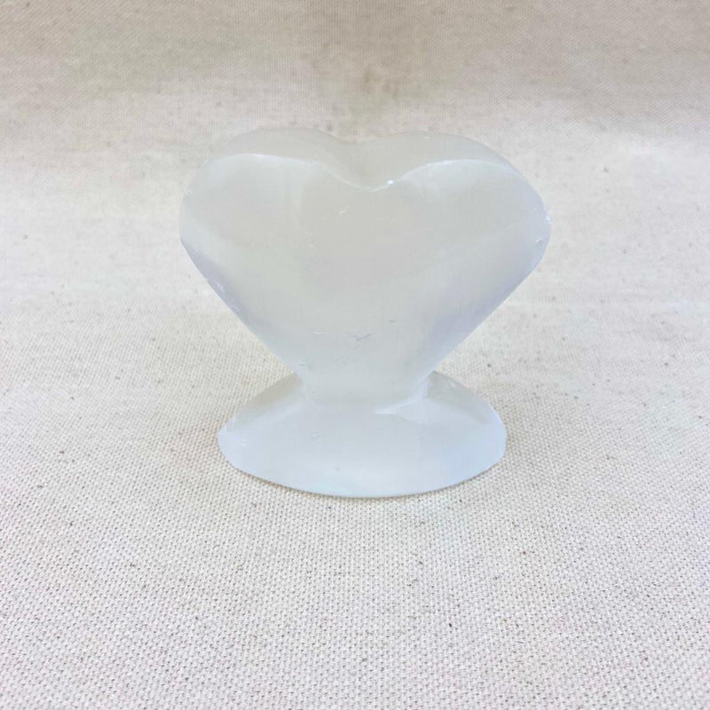 Selenite Heart Statue