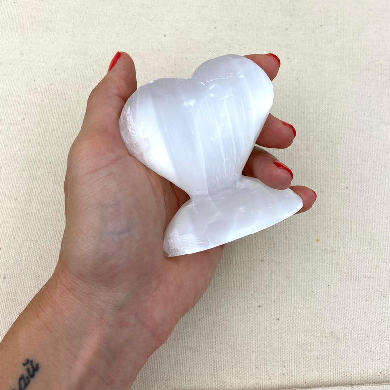 Selenite Heart Statue