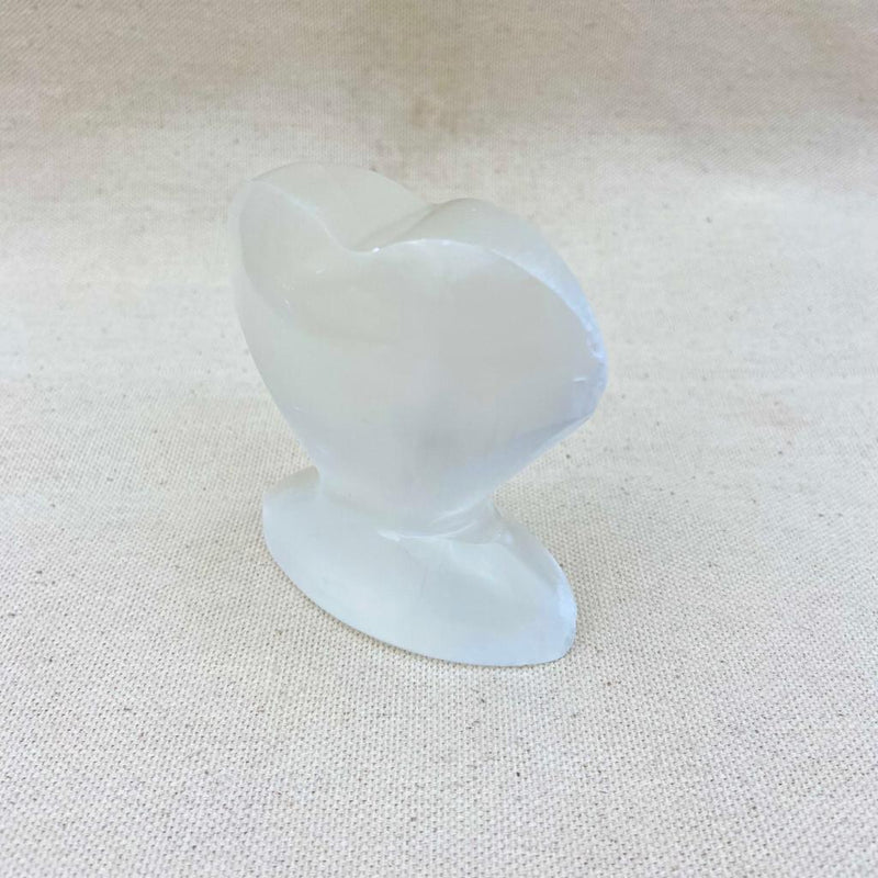 Selenite Heart Statue