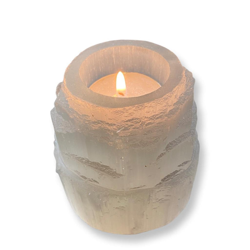 Selenite Iceburg Candle Holder