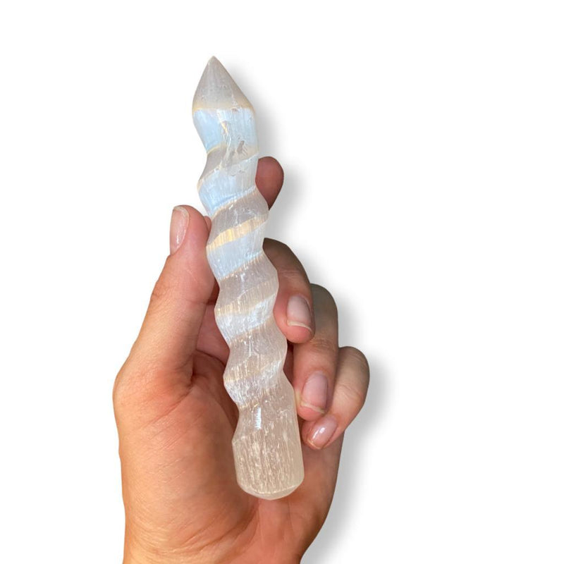 Selenite Twist Wand