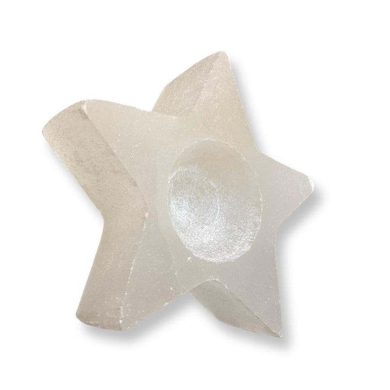 Star Selenite Tea Light Candle Holder