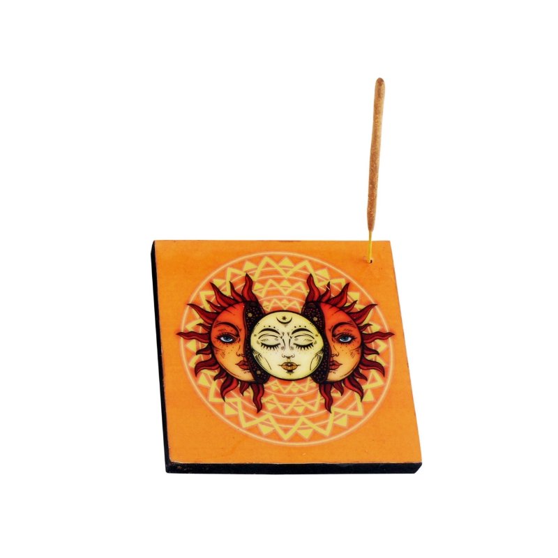 Sun & Moon Wooden Incense Holder