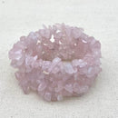 Multi Strand Rose Quartz Crystal Chip Bracelet for Love