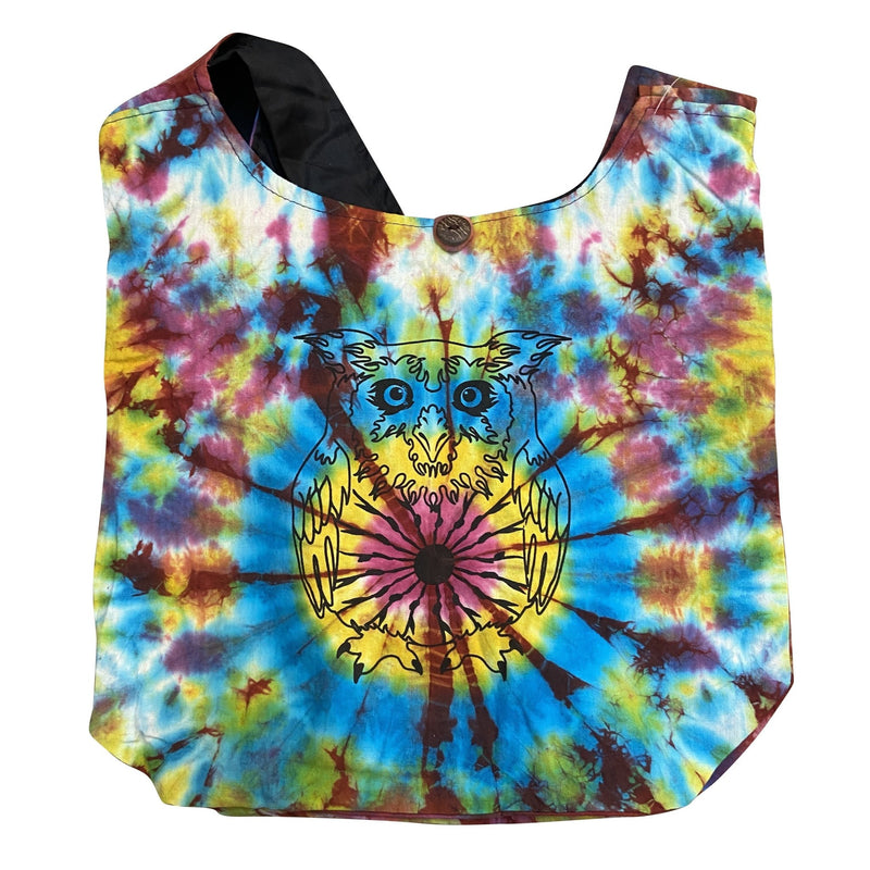 Tie Dye Owl Hobo Bag