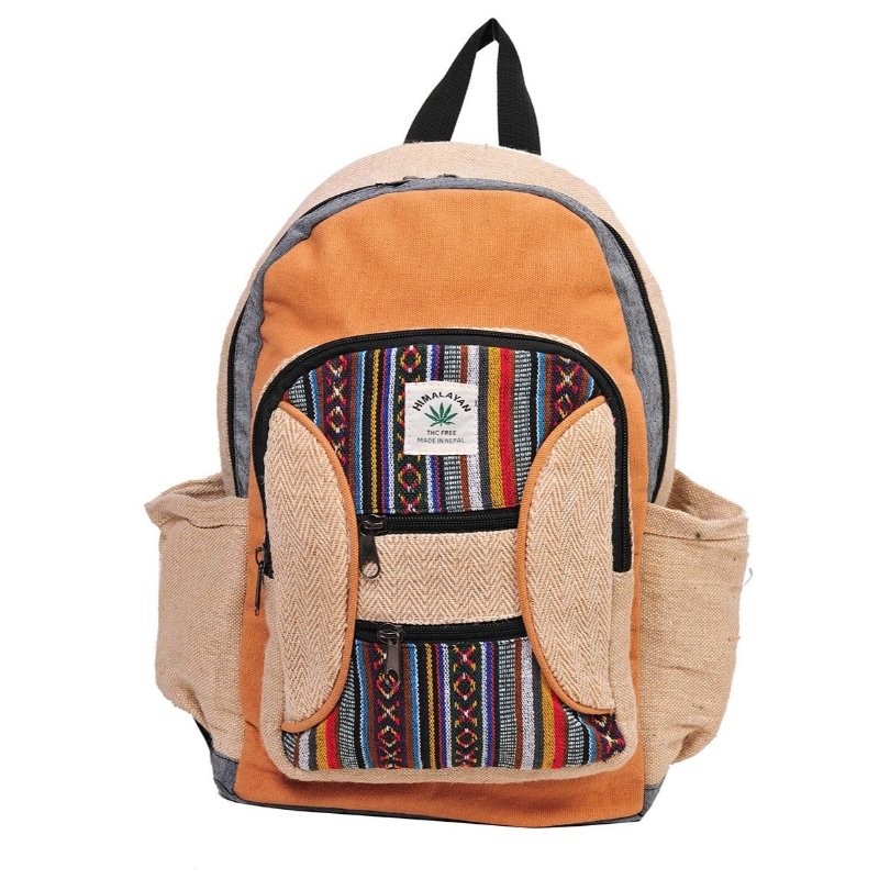 Tribal Pattern Hemp and Cotton Backpack