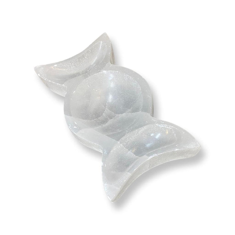 Triple Moon Selenite Bowl