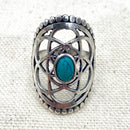 Blue Howlite Seed of Life Ring