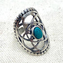 Blue Howlite Seed of Life Ring