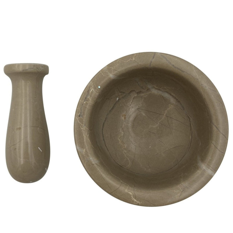 Verona Beige Marble Mortal & Pestle