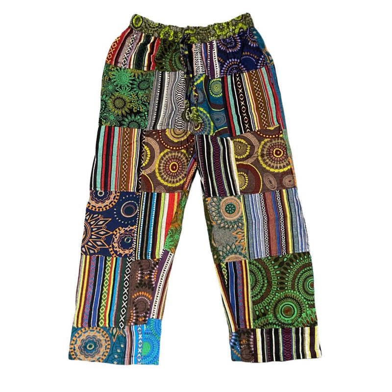 Vibrant Tribal Patchwork Wide Leg Pants - East Meets West USA