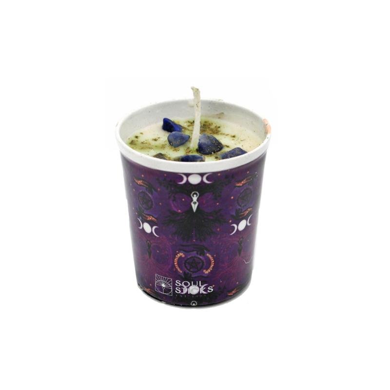 Votive Scented Candle w/ Crystals & Herbs - East Meets West USA