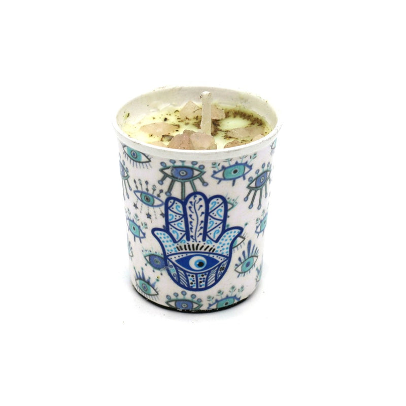 Votive Scented Candle w/ Crystals & Herbs - East Meets West USA