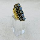 Moonstone Warrior Goddess Crystal Ring