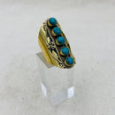 Blue Howlite Warrior Goddess Crystal Ring