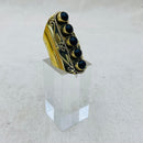 Obsidian Warrior Goddess Crystal Ring
